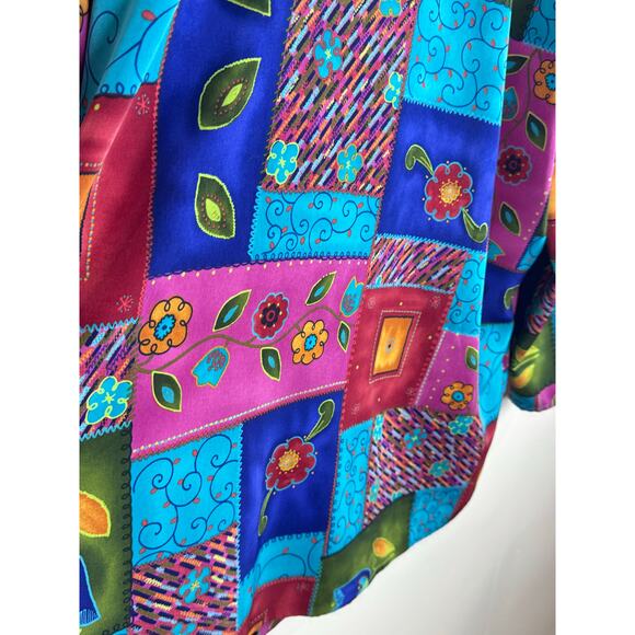 VTG Multicolor Mixed Print Oversized Blazer 80s Art to Wear Plus Size 2/3X - Picture 6 of 7